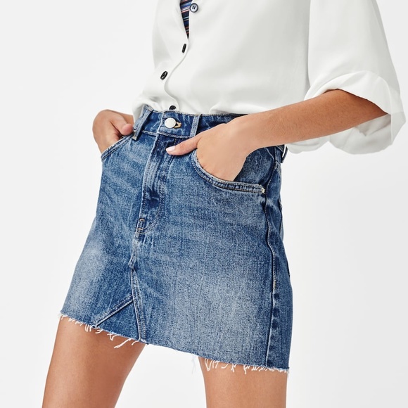 zara denim mini skirt